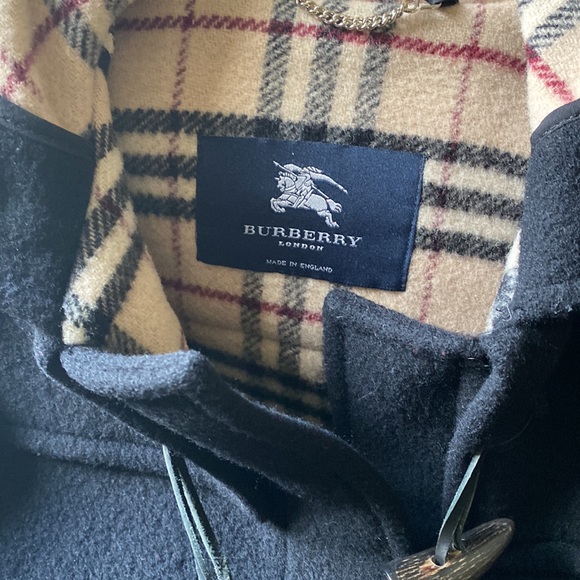 Vintage Burberry London Wool Duffle Coat with Hood Novacheck Lining - Picture 6 of 16